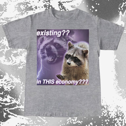 Existing in This Economy Raccoon T-Shirt, funny meme tee gift (view 18)