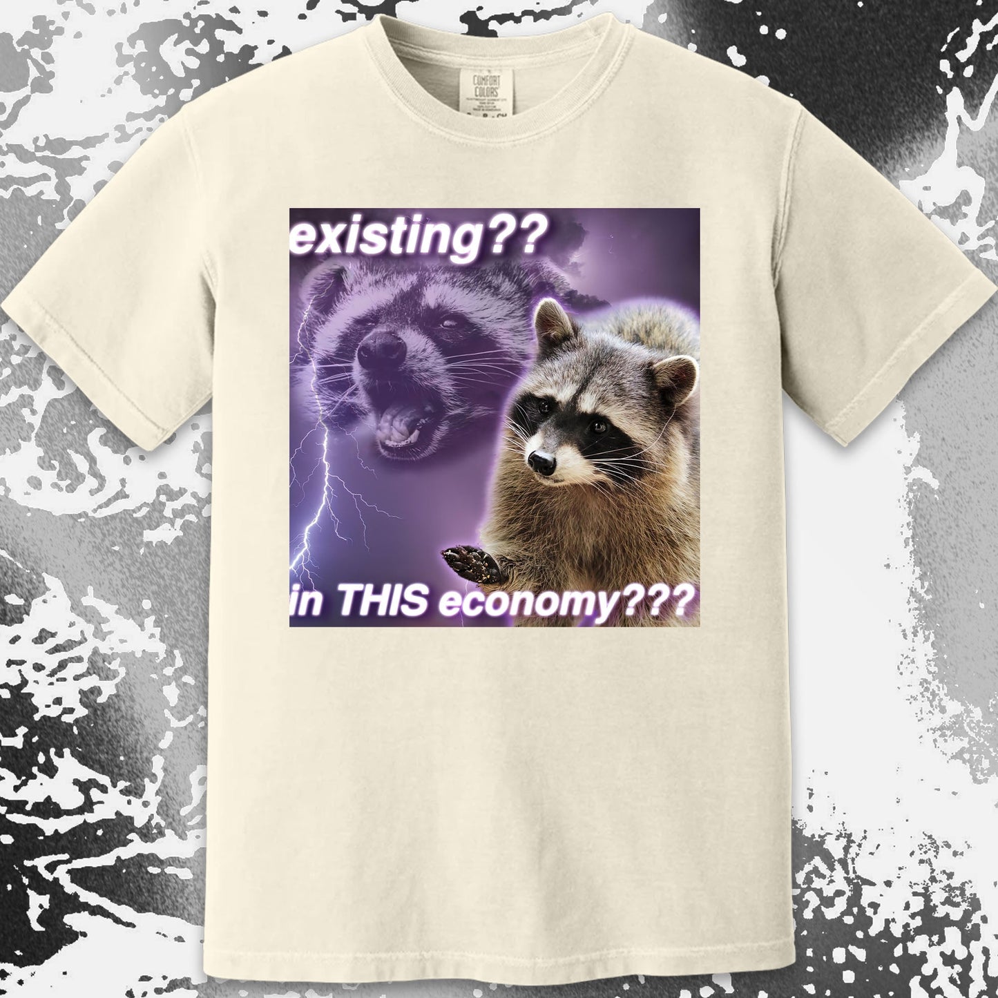 Existing in This Economy Raccoon T-Shirt, funny meme tee gift (view 4)