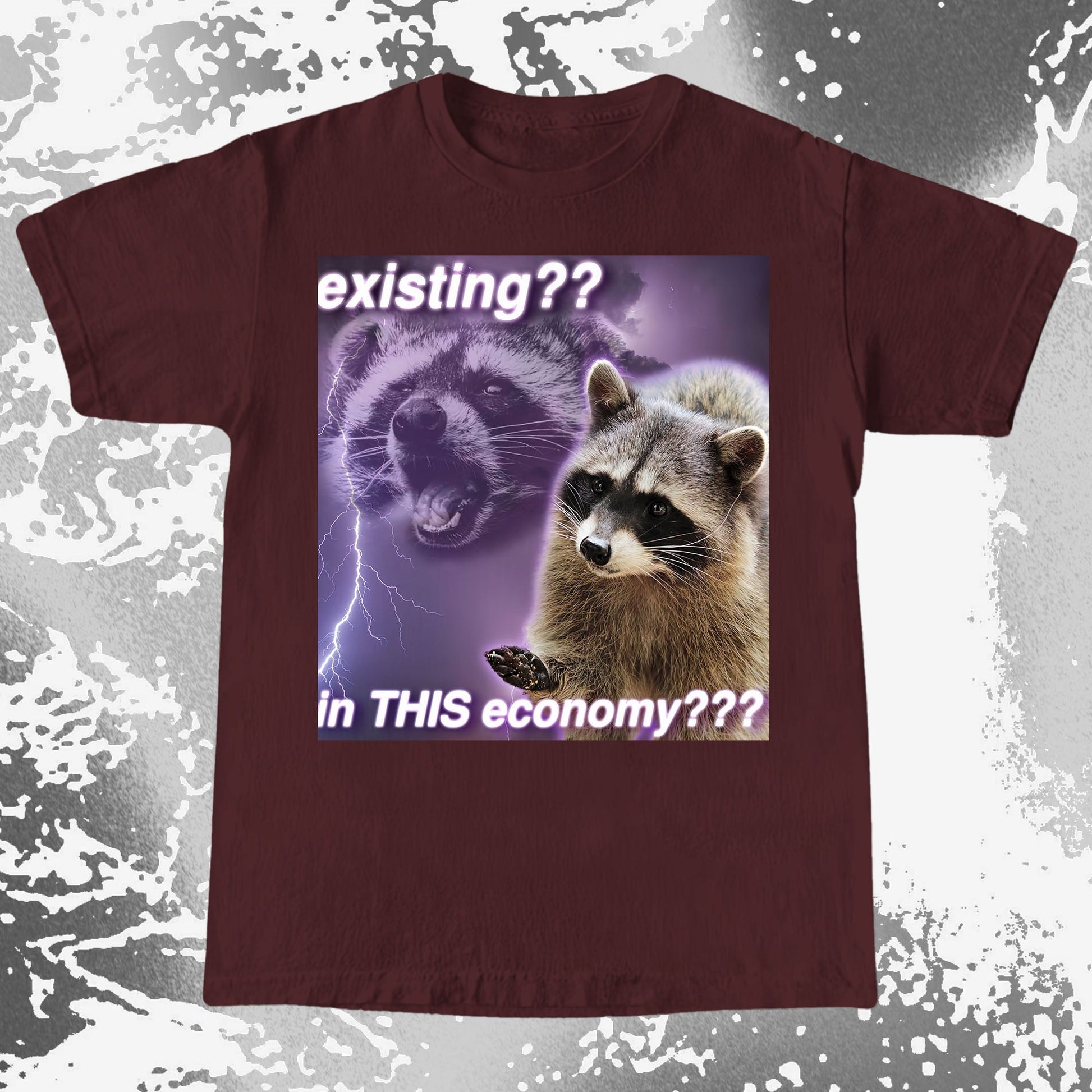 Existing in This Economy Raccoon T-Shirt, funny meme tee gift (view 6)