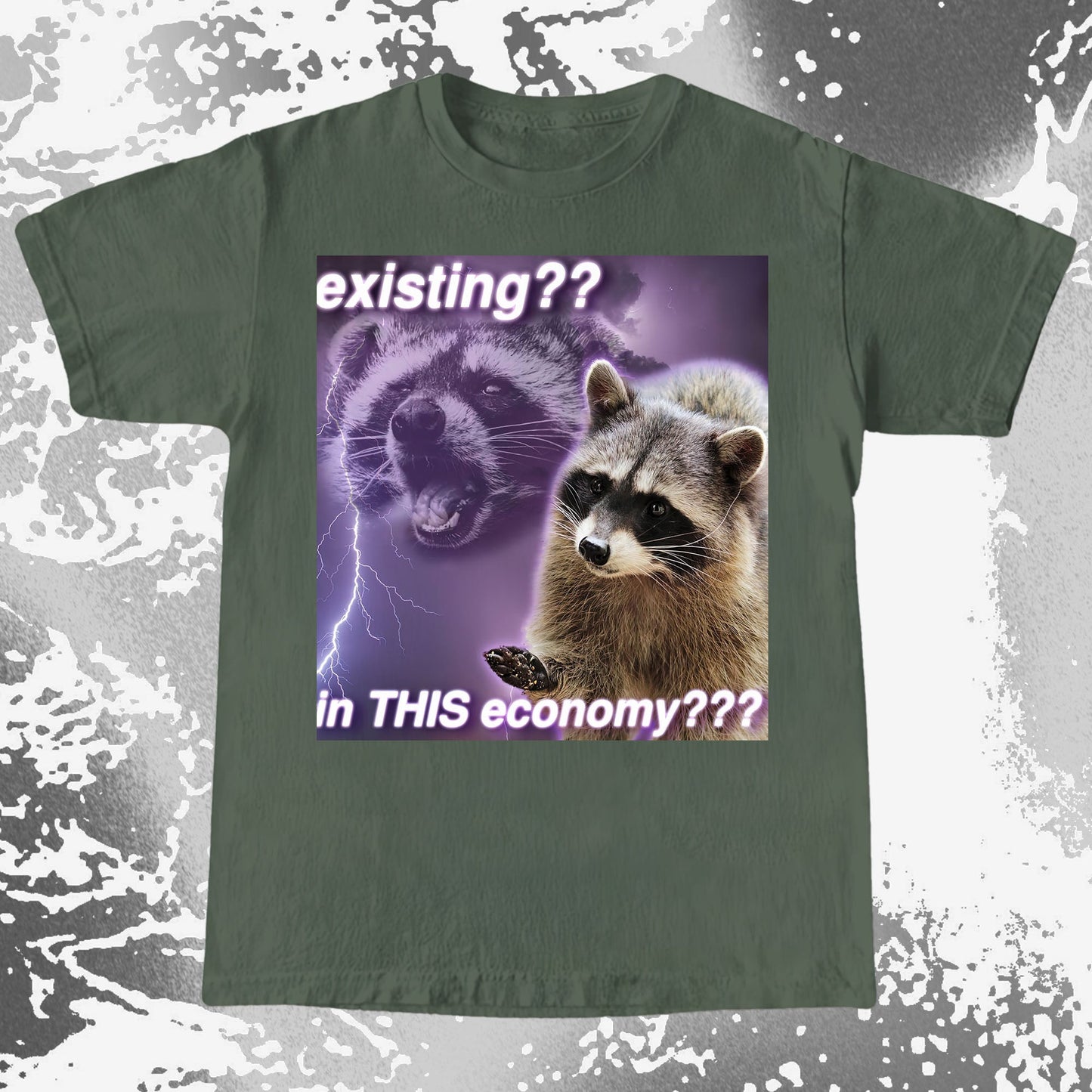 Existing in This Economy Raccoon T-Shirt, funny meme tee gift (view 7)