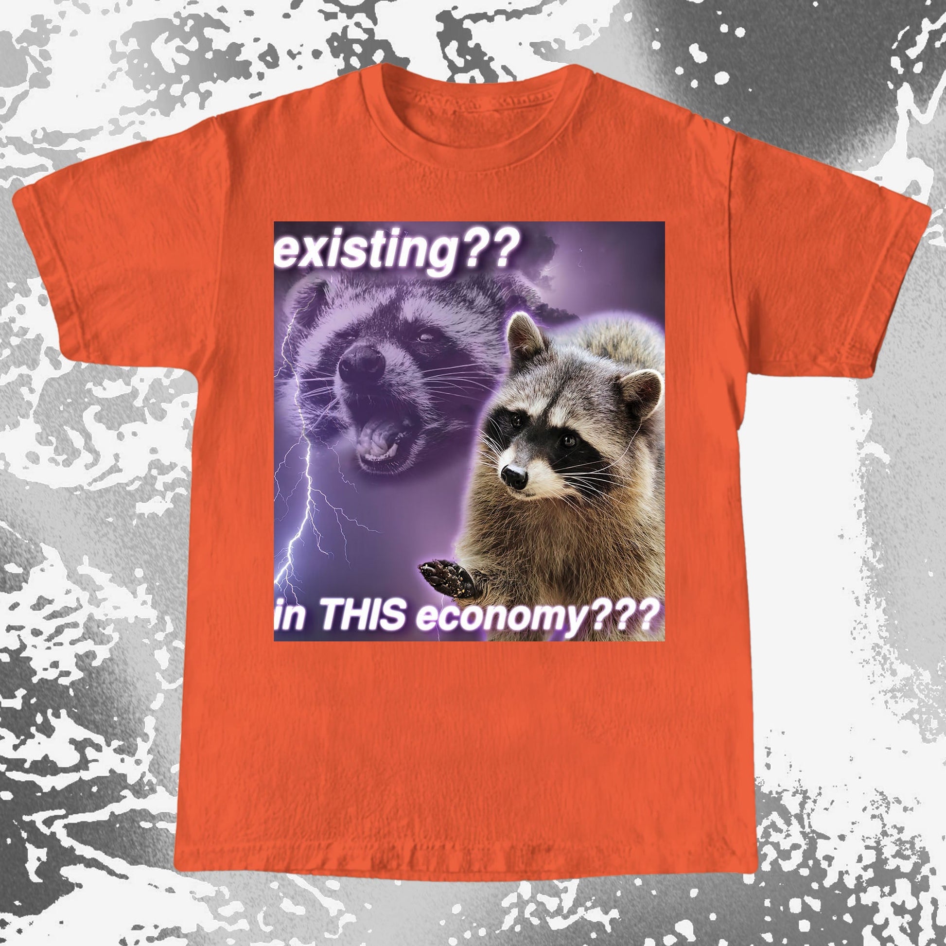 Existing in This Economy Raccoon T-Shirt, funny meme tee gift (view 9)