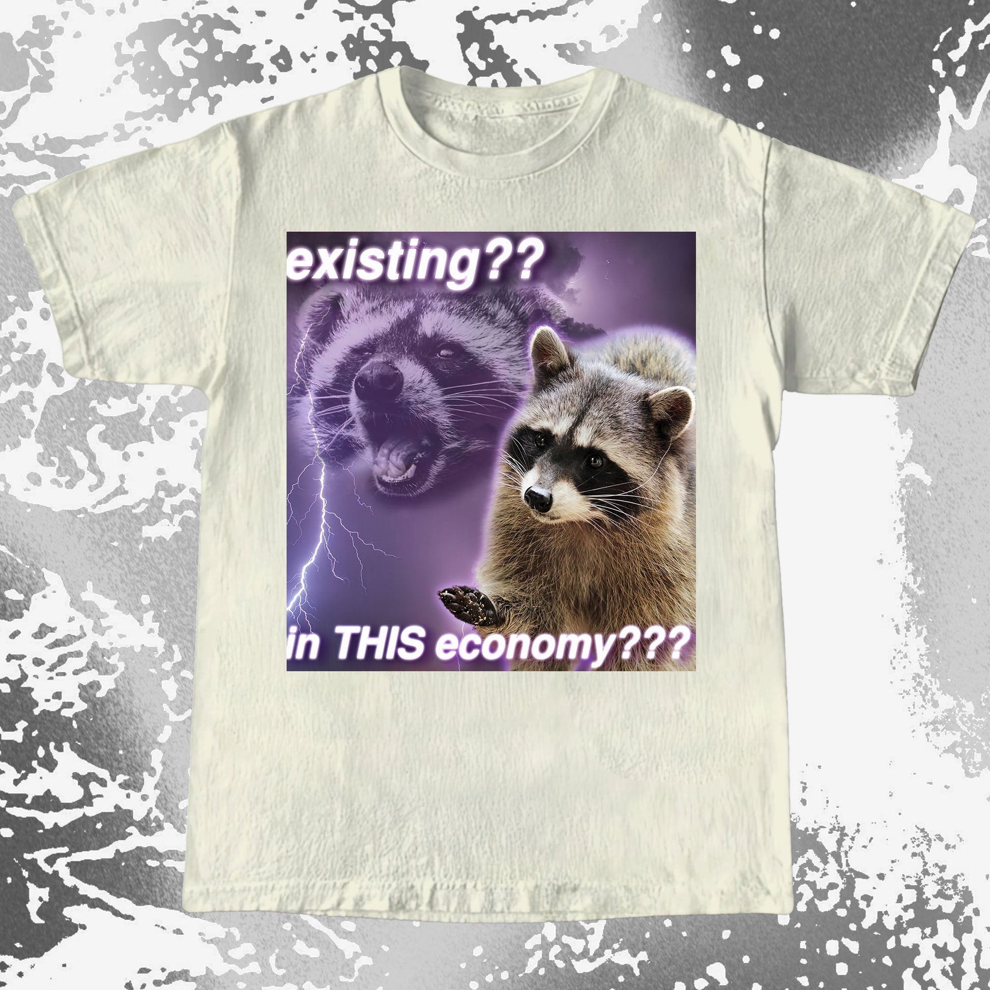 Existing in This Economy Raccoon T-Shirt, funny meme tee gift (view 5)
