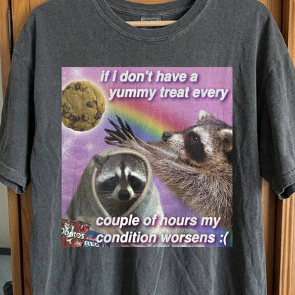 If I Don't Have a Yummy Treat Raccoon T-Shirt, funny meme tee gift (view 2)