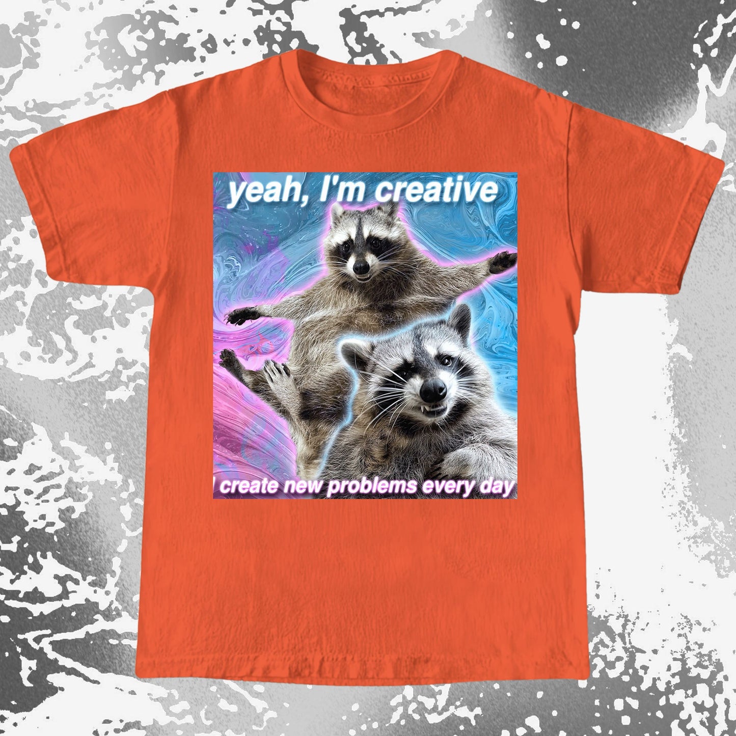 Yeah I'm Creative Raccoon T-Shirt – I Create New Problems, funny meme tee gift (view 8)
