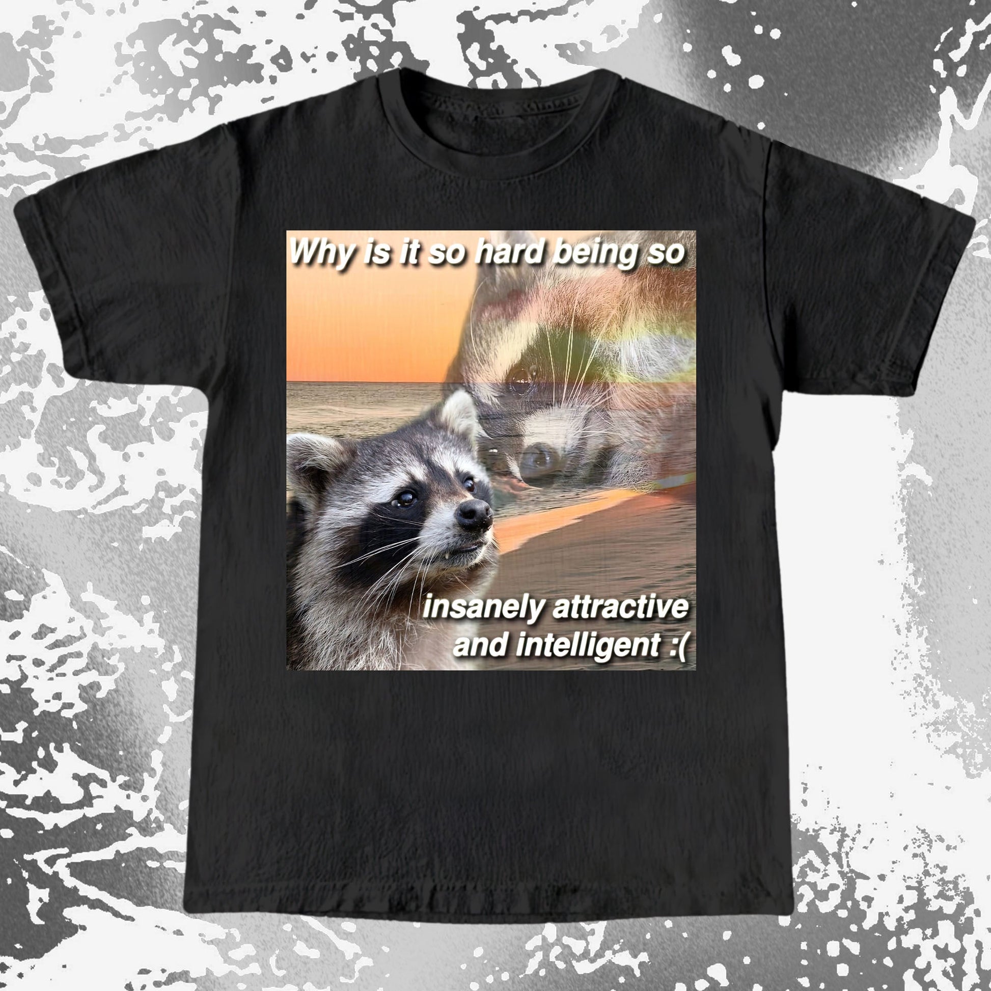 Insanely Attractive and Intelligent Raccoon T-Shirt, funny meme tee gift (view 16)