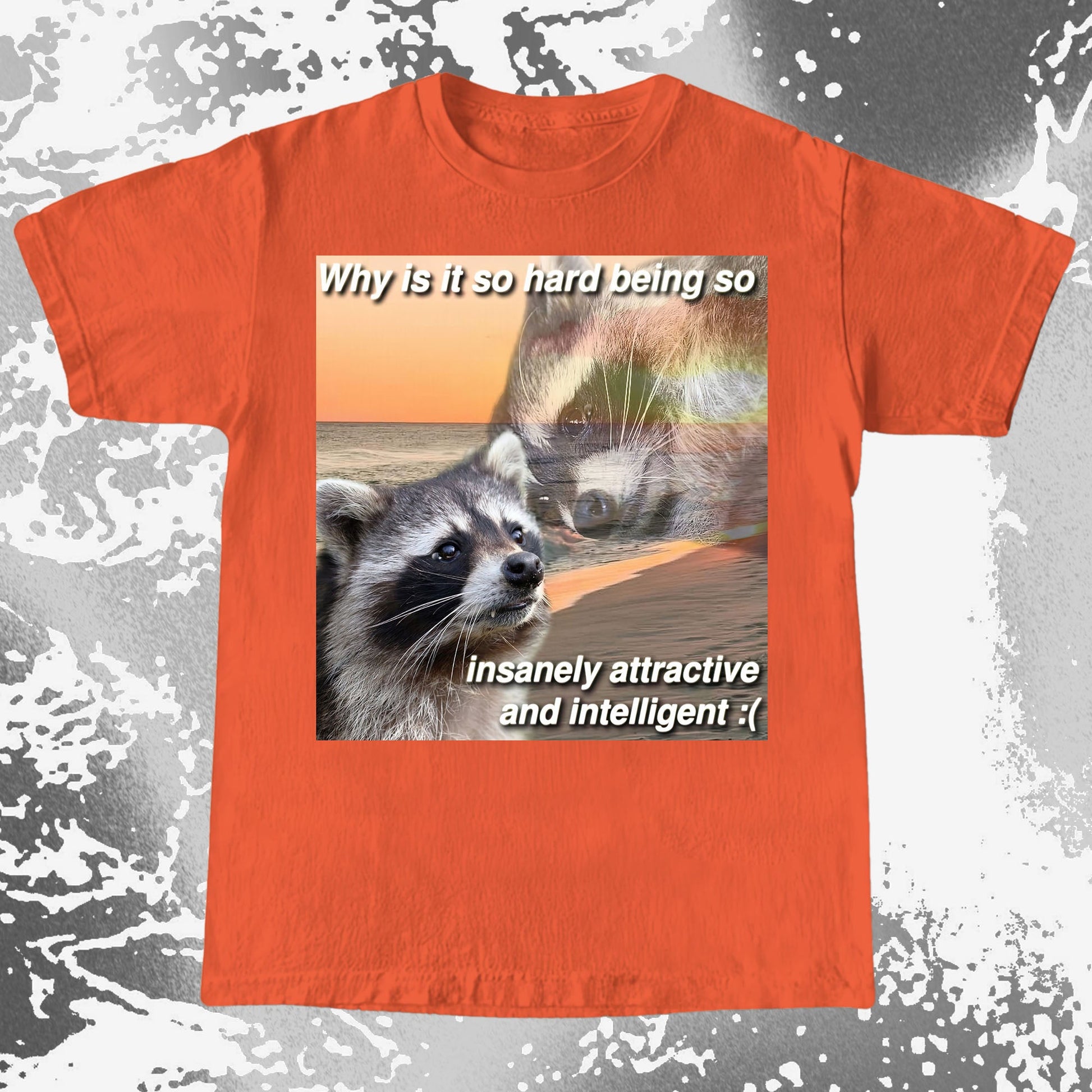 Insanely Attractive and Intelligent Raccoon T-Shirt, funny meme tee gift (view 9)
