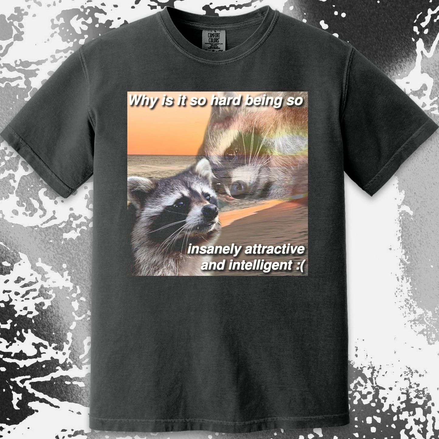 Insanely Attractive and Intelligent Raccoon T-Shirt, funny meme tee gift (view 10)