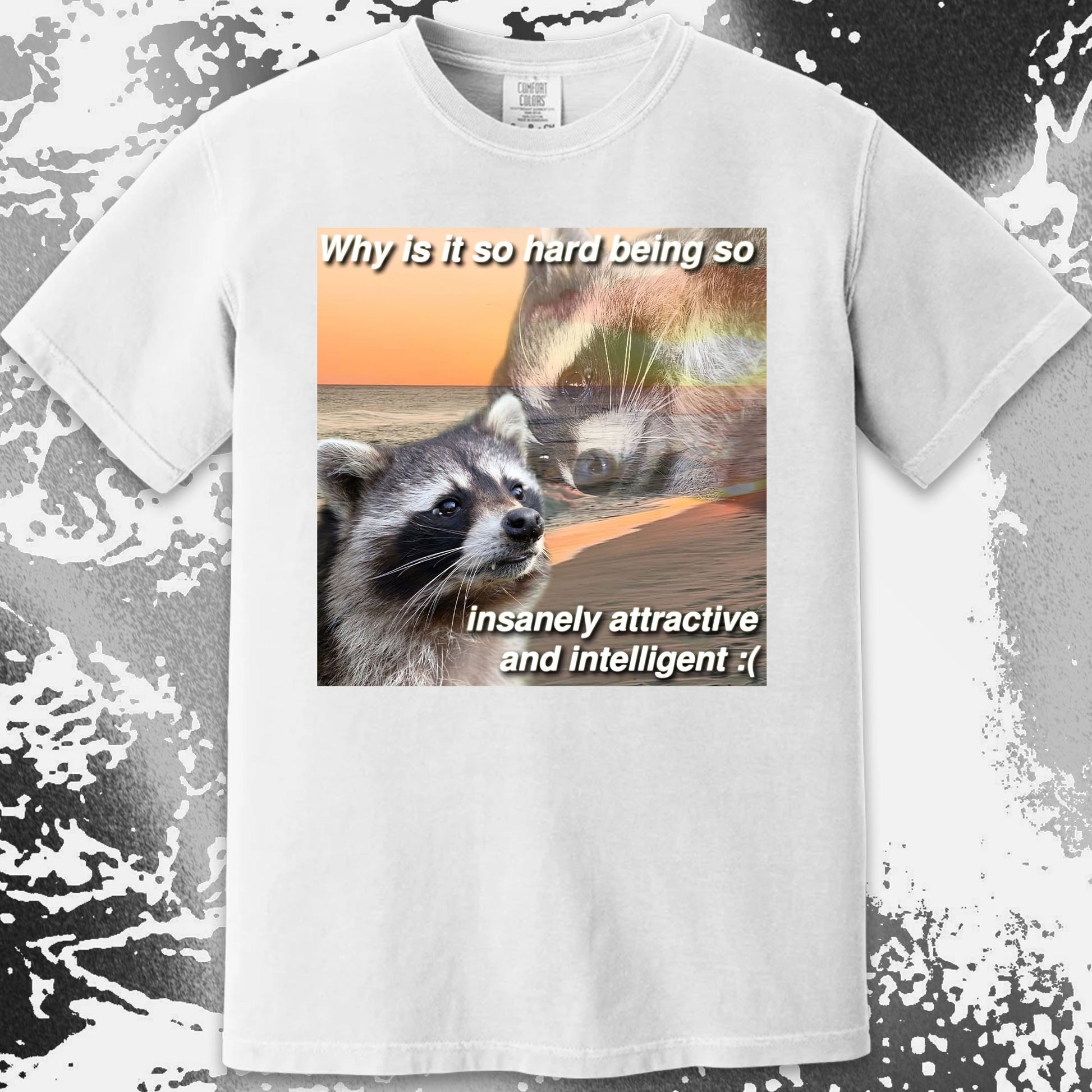 Insanely Attractive and Intelligent Raccoon T-Shirt, funny meme tee gift (view 12)