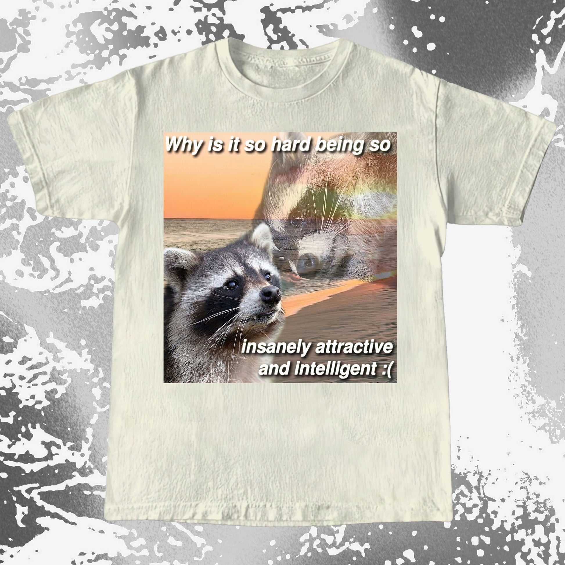 Insanely Attractive and Intelligent Raccoon T-Shirt, funny meme tee gift (view 5)