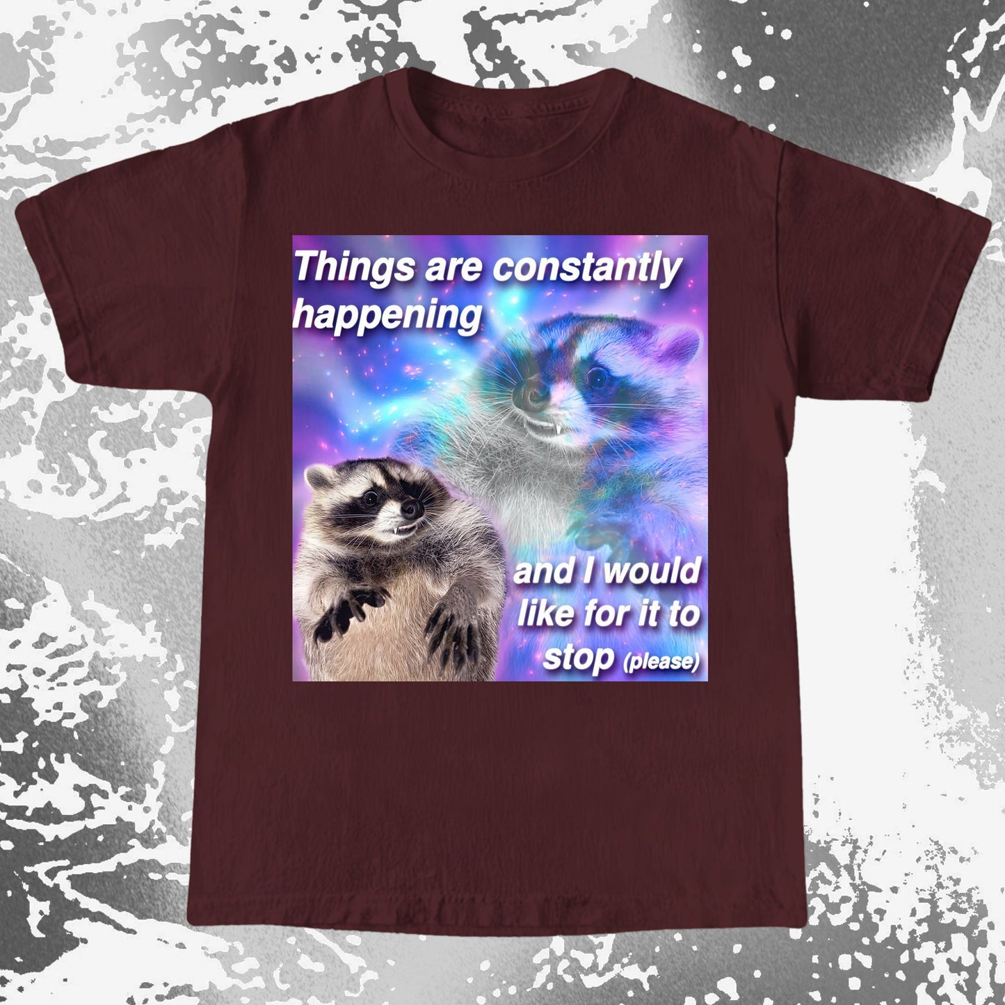 Things Are Constantly Happening Raccoon T-Shirt, funny meme tee gift (view 5)
