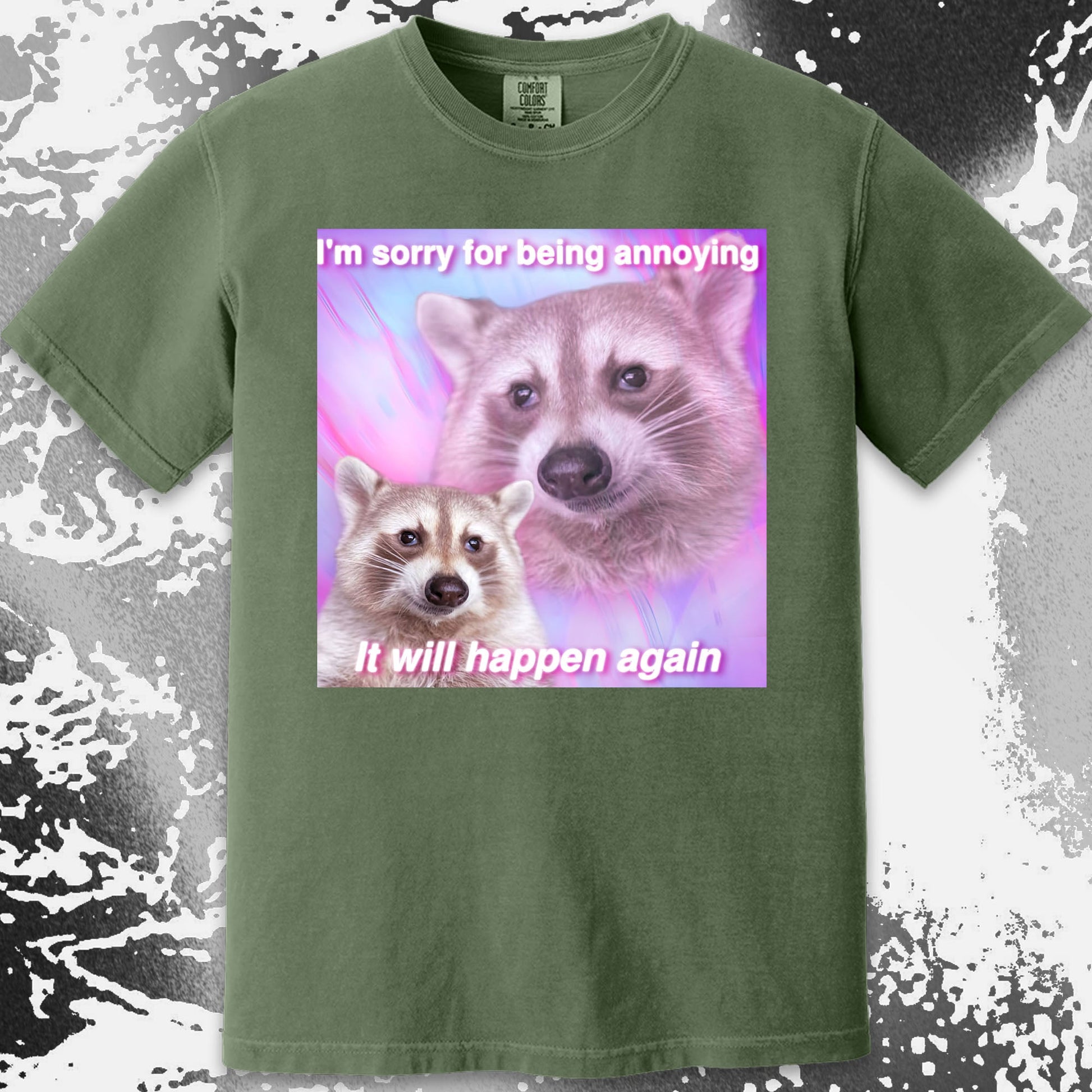 Sorry For Being Annoying Raccoon T-Shirt, funny meme tee gift (view 4)