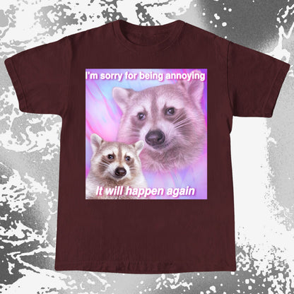 Sorry For Being Annoying Raccoon T-Shirt, funny meme tee gift (view 17)