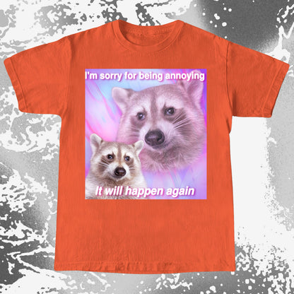 Sorry For Being Annoying Raccoon T-Shirt, funny meme tee gift (view 5)