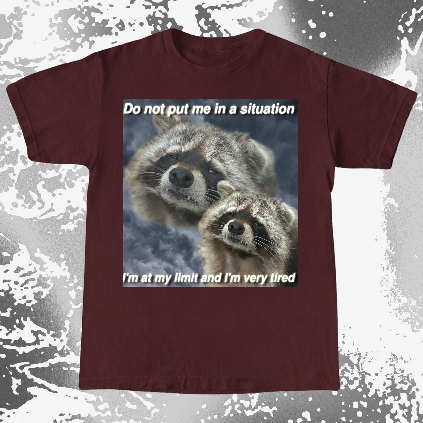 I'm At My Limit Raccoon T-Shirt, funny meme tee gift (view 3)