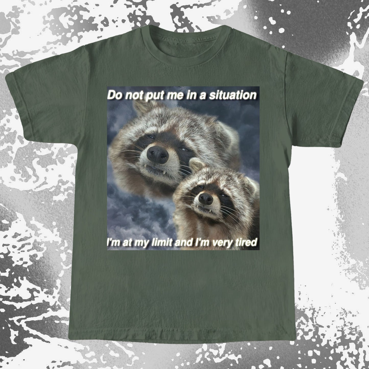 I'm At My Limit Raccoon T-Shirt, funny meme tee gift (view 4)
