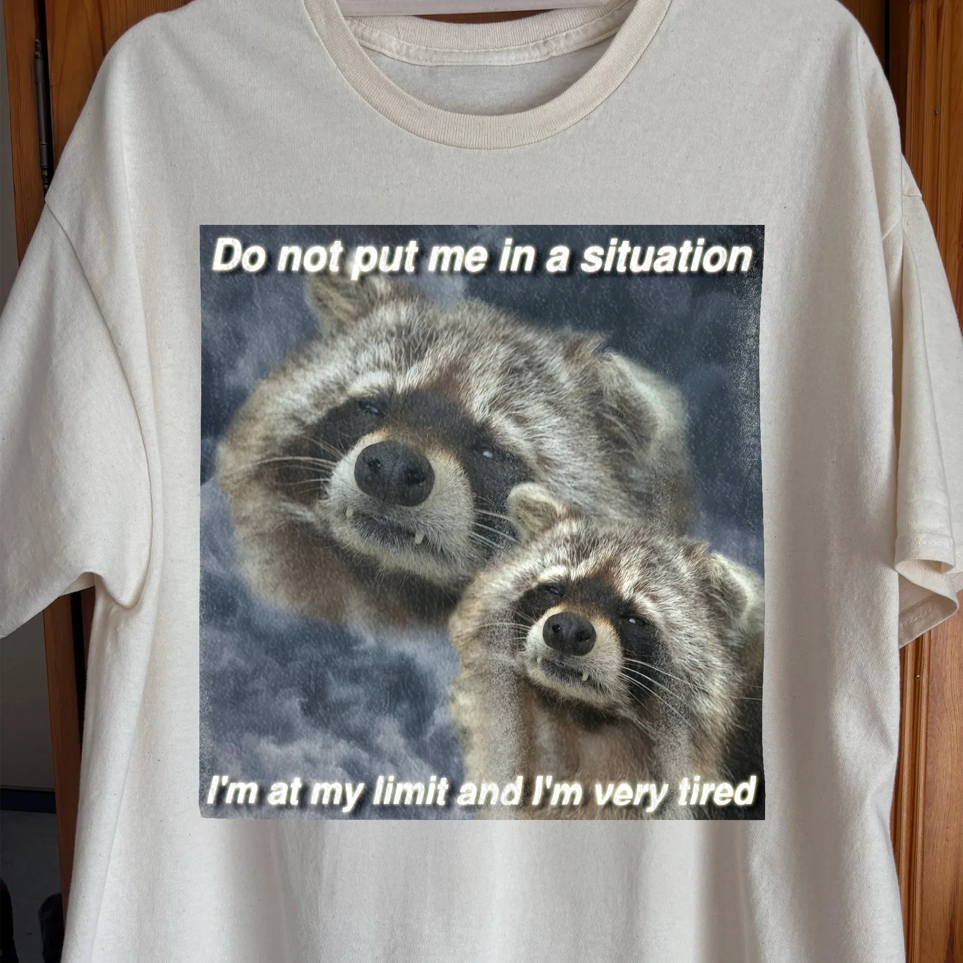 I'm At My Limit Raccoon T-Shirt, funny meme tee gift (view 2)
