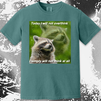 I Will Not Overthink Raccoon T-Shirt, funny meme tee gift (view 14)