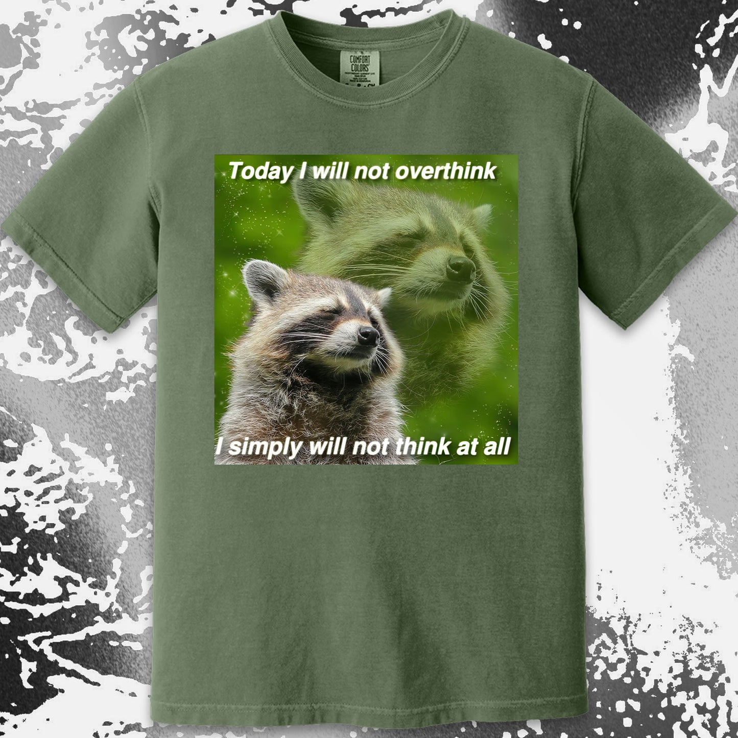 I Will Not Overthink Raccoon T-Shirt, funny meme tee gift (view 7)