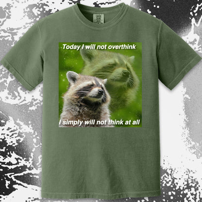 I Will Not Overthink Raccoon T-Shirt, funny meme tee gift (view 7)