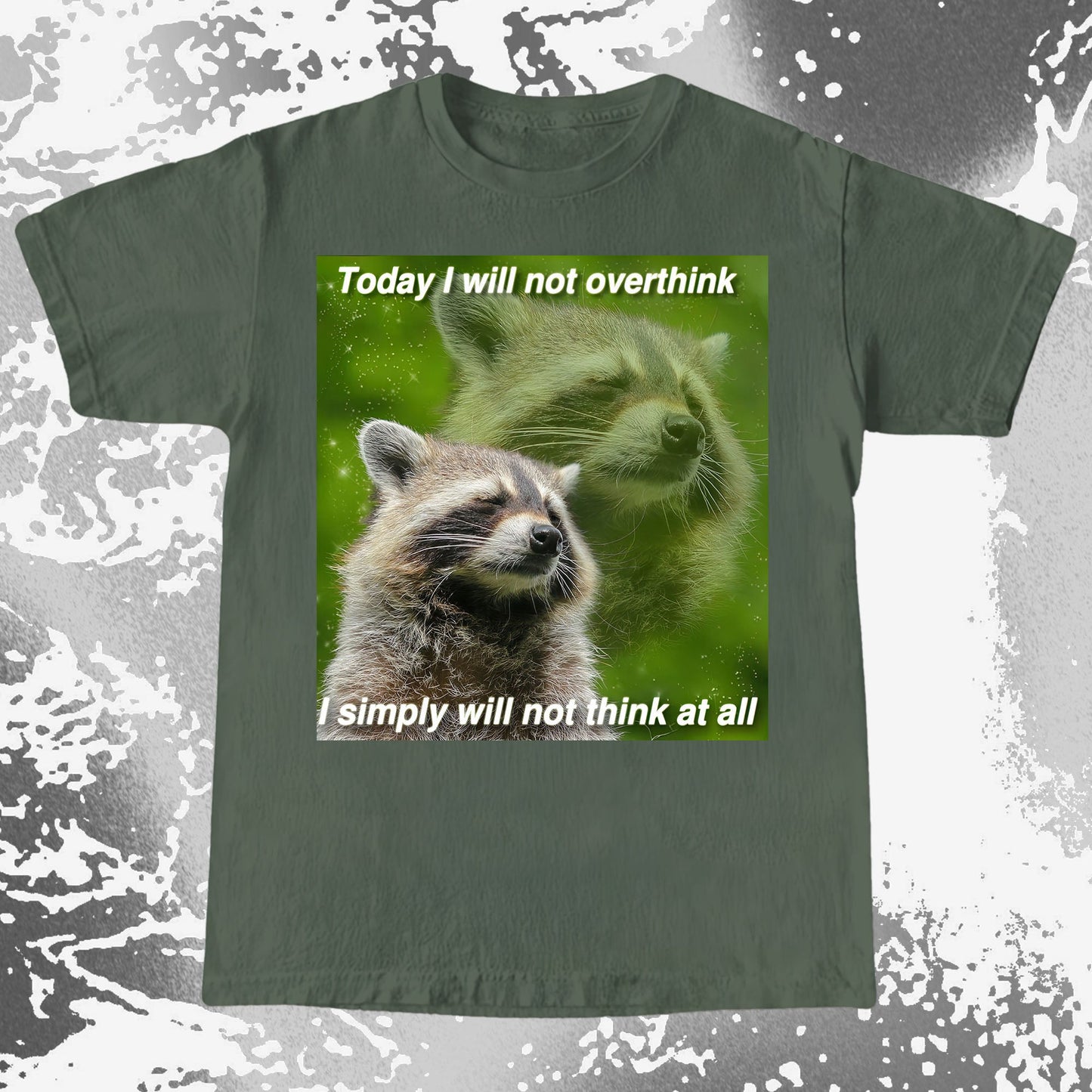 I Will Not Overthink Raccoon T-Shirt, funny meme tee gift (view 6)