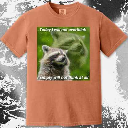 I Will Not Overthink Raccoon T-Shirt, funny meme tee gift (view 12)