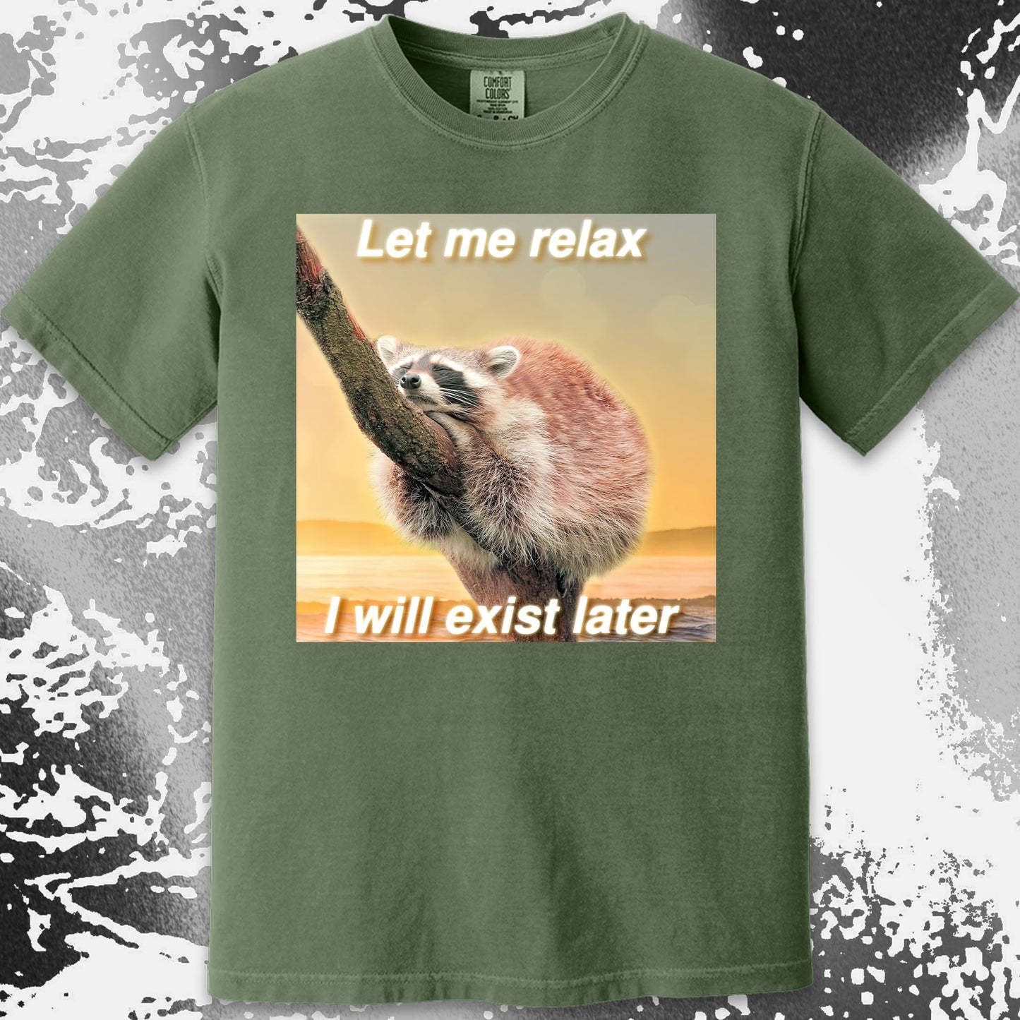 Let Me Relax Raccoon T-Shirt, funny meme tee gift (view 10)