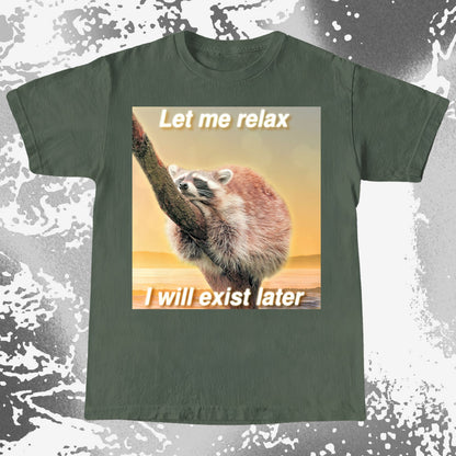 Let Me Relax Raccoon T-Shirt, funny meme tee gift (view 9)
