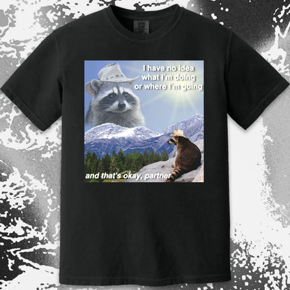 I Have No Idea What I'm Doing Raccoon T-Shirt, funny meme tee gift (view 12)