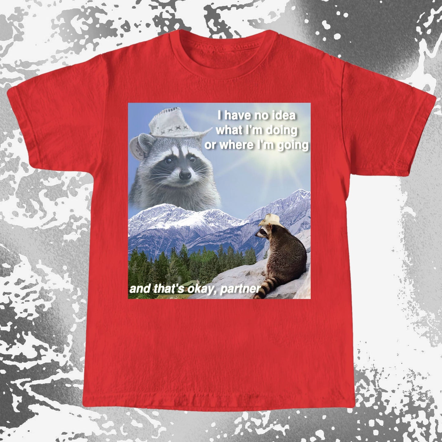 I Have No Idea What I'm Doing Raccoon T-Shirt, funny meme tee gift (view 15)