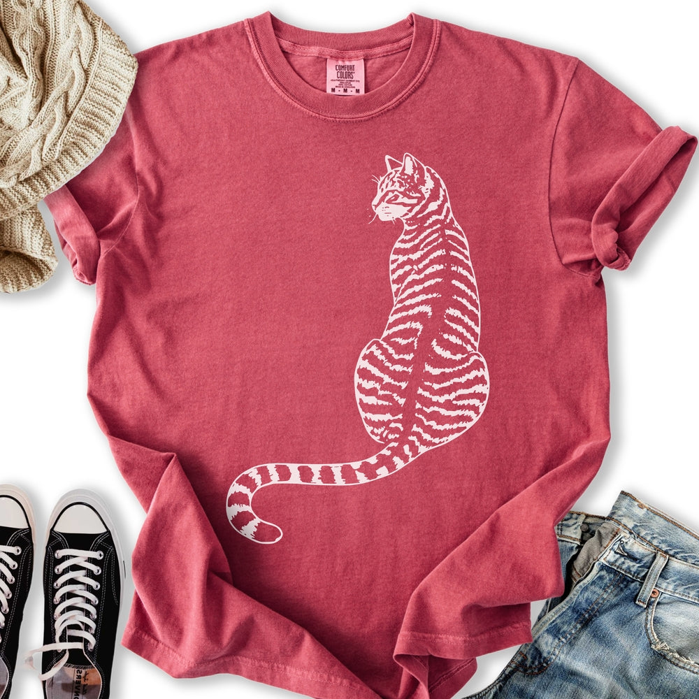Minimal Tabby Cat Relaxed Tee