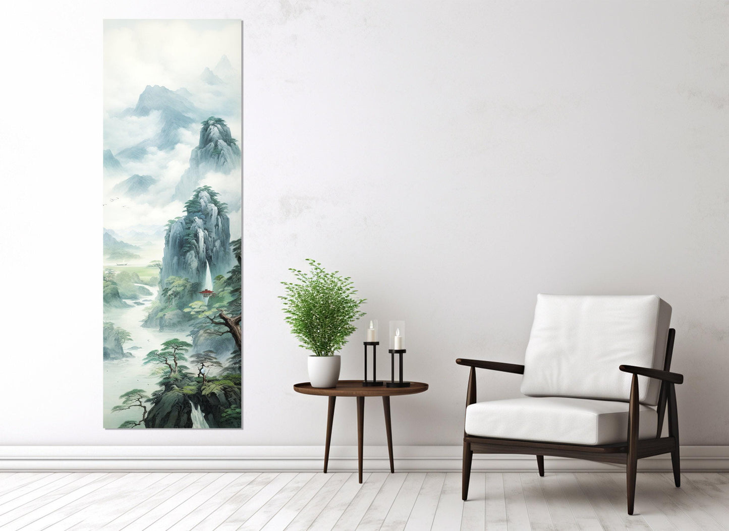 Chinese Mountains Canvas – Framed Abstract Mountain Print on Cotton Canvas, Ready to Hang