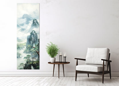 Chinese Mountains Canvas – Framed Abstract Mountain Print on Cotton Canvas, Ready to Hang