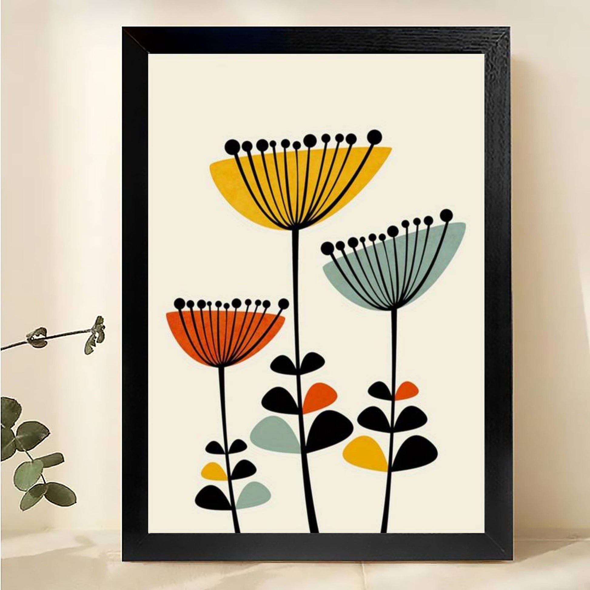W024 Natural Wood Canvas – Abstract Art | Perfect for Living Room & Office