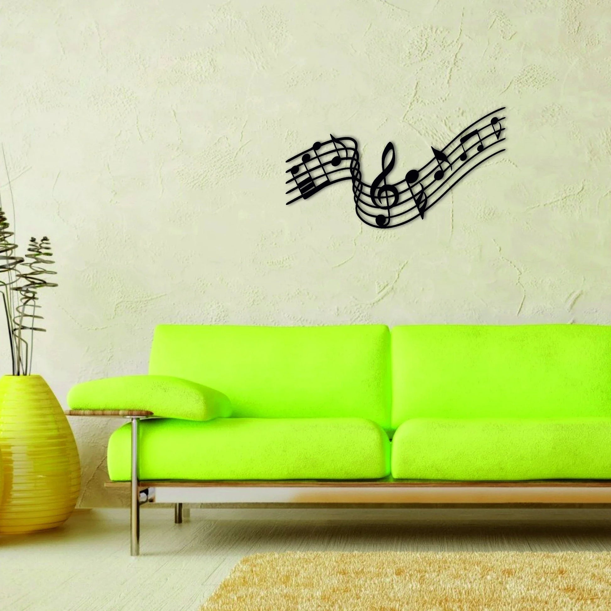 Metal Wall Decor Metal Music Decor Melody Notes Art Home Living Room Decoration Wall Hangings Music Lover Decor Office Wall Decor - 8 inches - metal sign