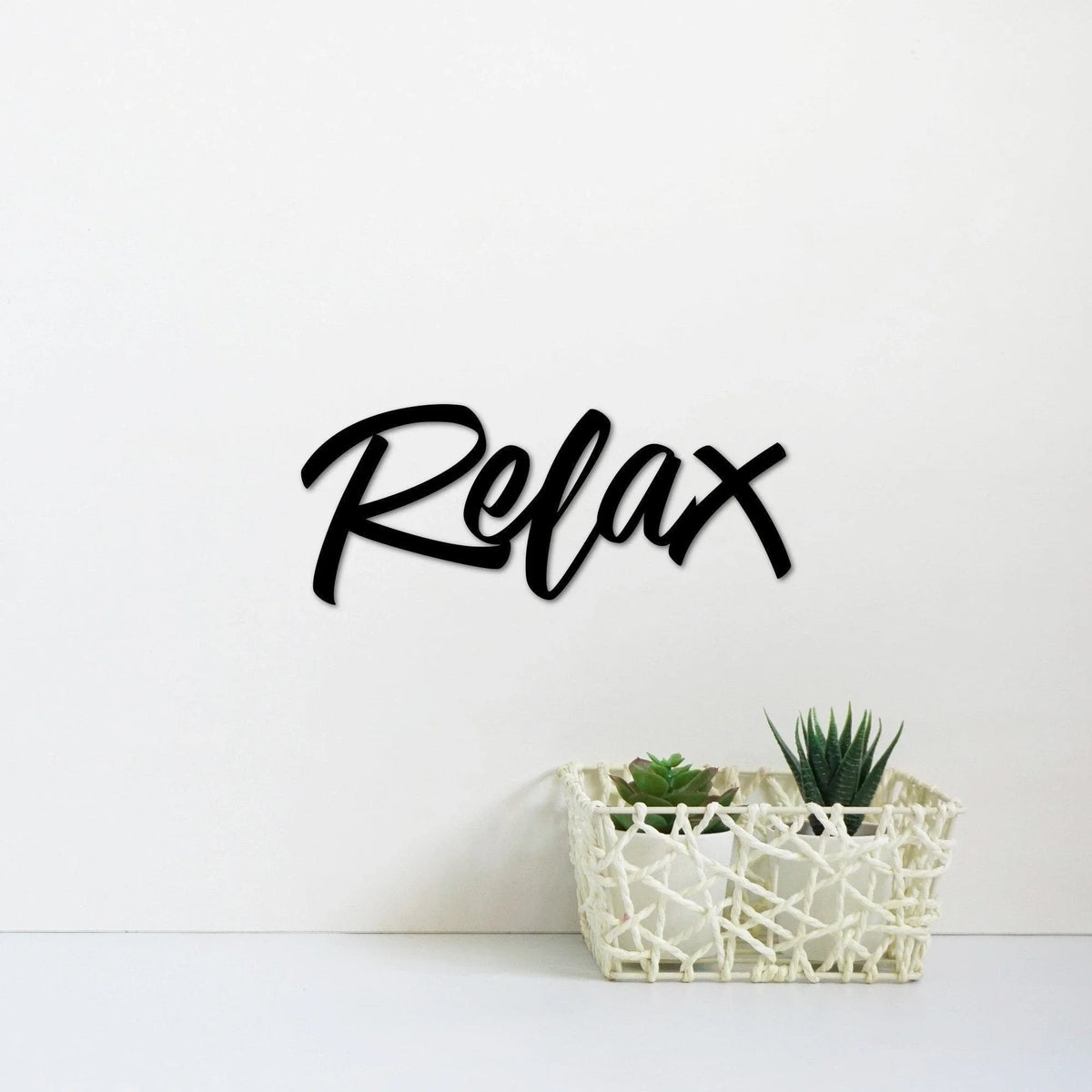 Relax Metal Sign Relaxation Gifts Relax Letters Master Bathroom Wall Decor Relax Sign Gift For Women Gift For Her Word Art - 8 inches - metal sign