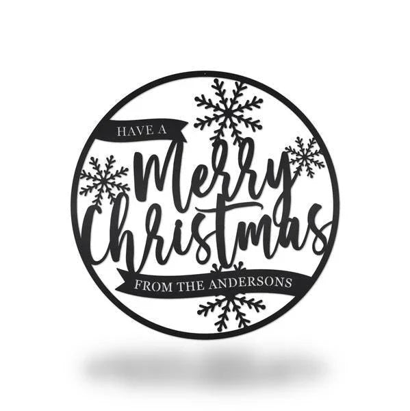 Merry Christmas Sign Metal Cut Metal Sign Metal House Sign - 8 inches - metal sign