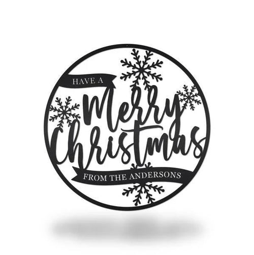 Merry Christmas Sign Metal Cut Metal Sign Metal House Sign - 8 inches - metal sign
