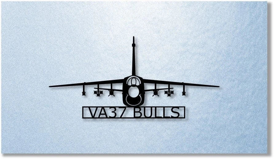 A7 Corsair Ii Va37 Bulls Gear Up With Ordnance Military Attack Aircraft Metal Sign Cut Metal Sign Wall Decor - 8 inches - metal sign