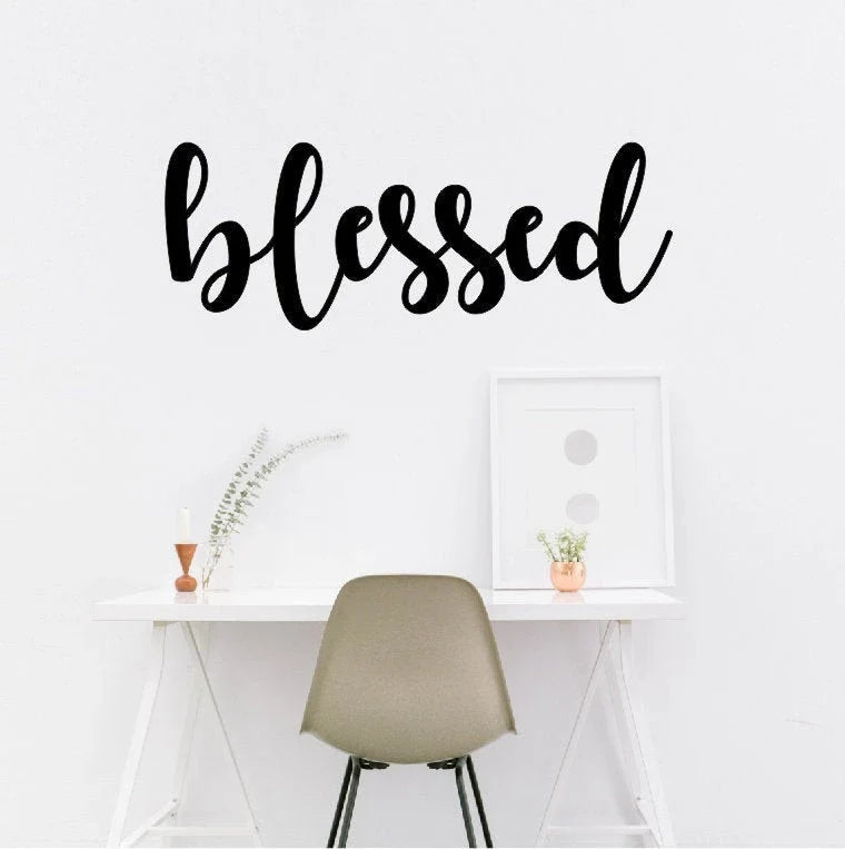 Blessed Blessed Wall Decor Metal Wall Decor Blessed Words 004 - 8 inches - metal sign