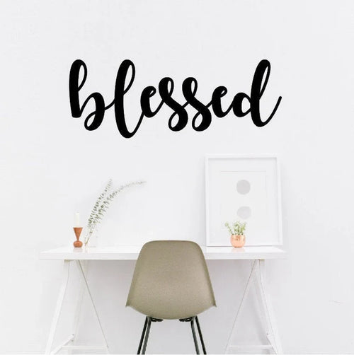 Blessed Blessed Wall Decor Metal Wall Decor Blessed Words 004 - 8 inches - metal sign