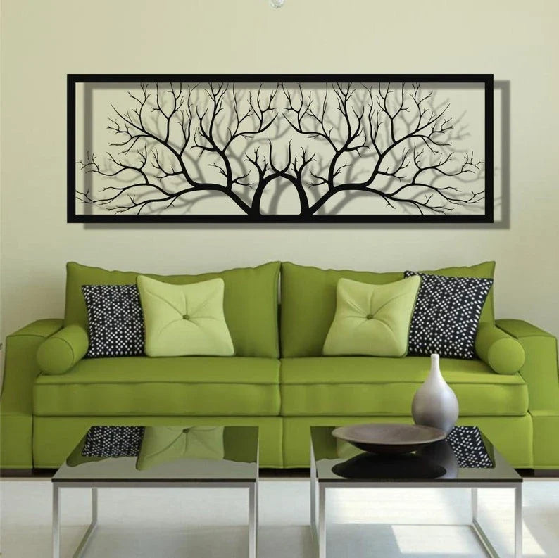 Metal Wall Decor Metal Tree Tree Of Life Decor Metal Wall Decor Metal Branch Wall Decor Geometric Home Wall Hangings - 8 inches - metal sign