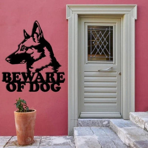 Beware Of Dog Sign Metal Sign Dog Sign Beware Of Dog Plaque Dog Lovers Gift Entryway Sign Fall December Trends - 8 inches - metal sign