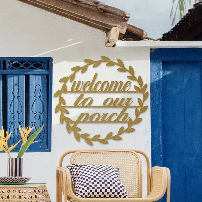 Welcome To Our Porch Metal Sign Housewarming Gift Metal - 8 inches - metal sign