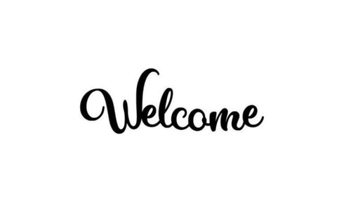 Welcome Metal Sign Wall Decor Front Door Sign Metal Sign Cursive Metal Art Welcome Metal Sign Gifts For Her House Warming Gifts Sign - 8 inches - metal sign