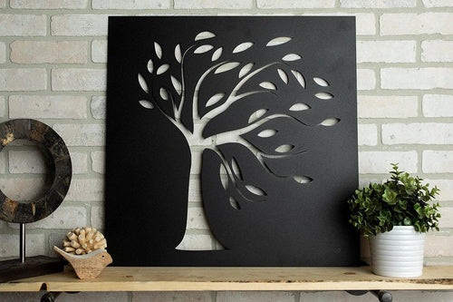 Leafy Tree Wall Metal Art Cut Metal Sign Wall Metal Art - 8 inches - metal sign