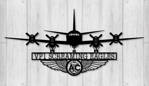 P3 Vp1 Screaming Eagles Aircrew Wings Metal Sign Cut Metal Sign Wall Decor - 8 inches - metal sign