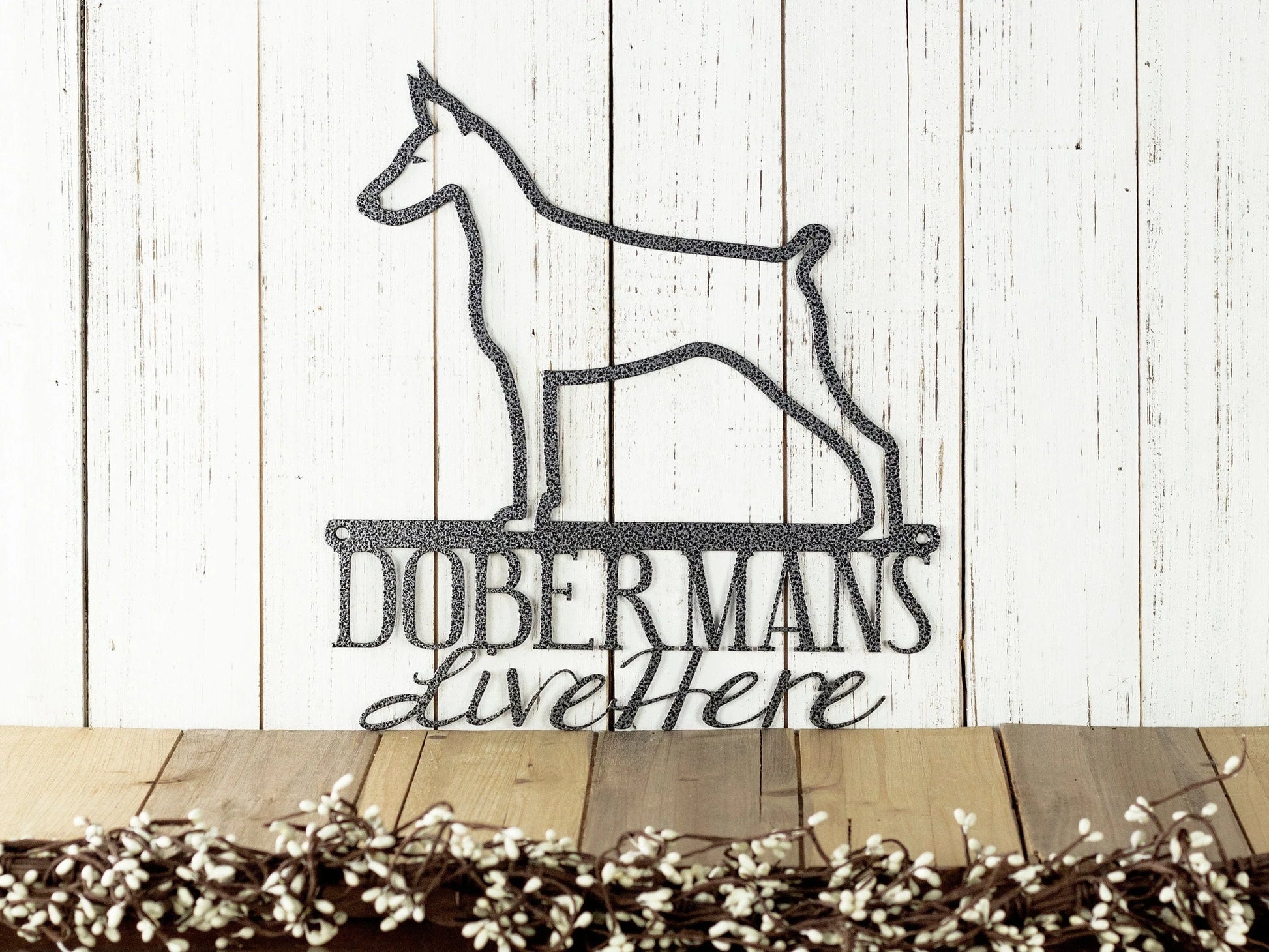 Doberman Metal Signs Beware Of Dog Sign Doberman Pinscher Dog Lover Gift Outdoor Signs Dog Sign Dog Decor - 8 inches - metal sign