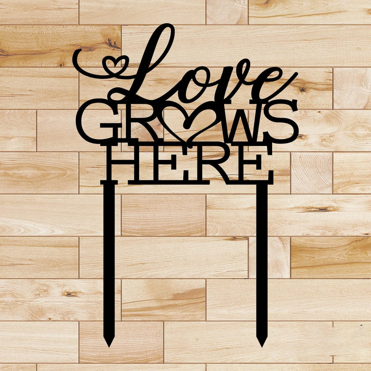 Love Grows Here Metal Sign Cut Metal Sign Wall Metal Sign - 8 inches - metal sign