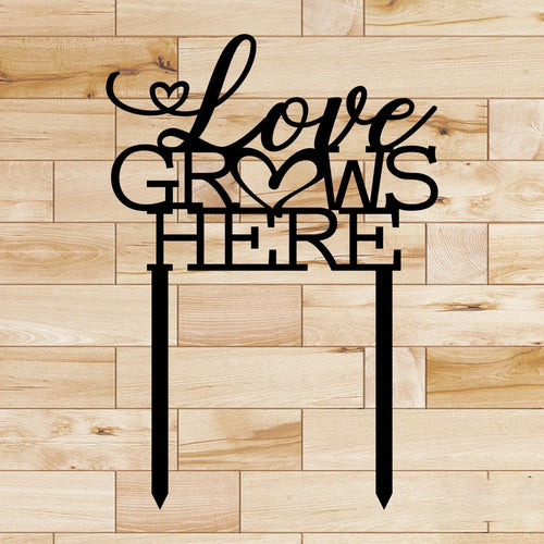 Love Grows Here Metal Sign Cut Metal Sign Wall Metal Sign - 8 inches - metal sign