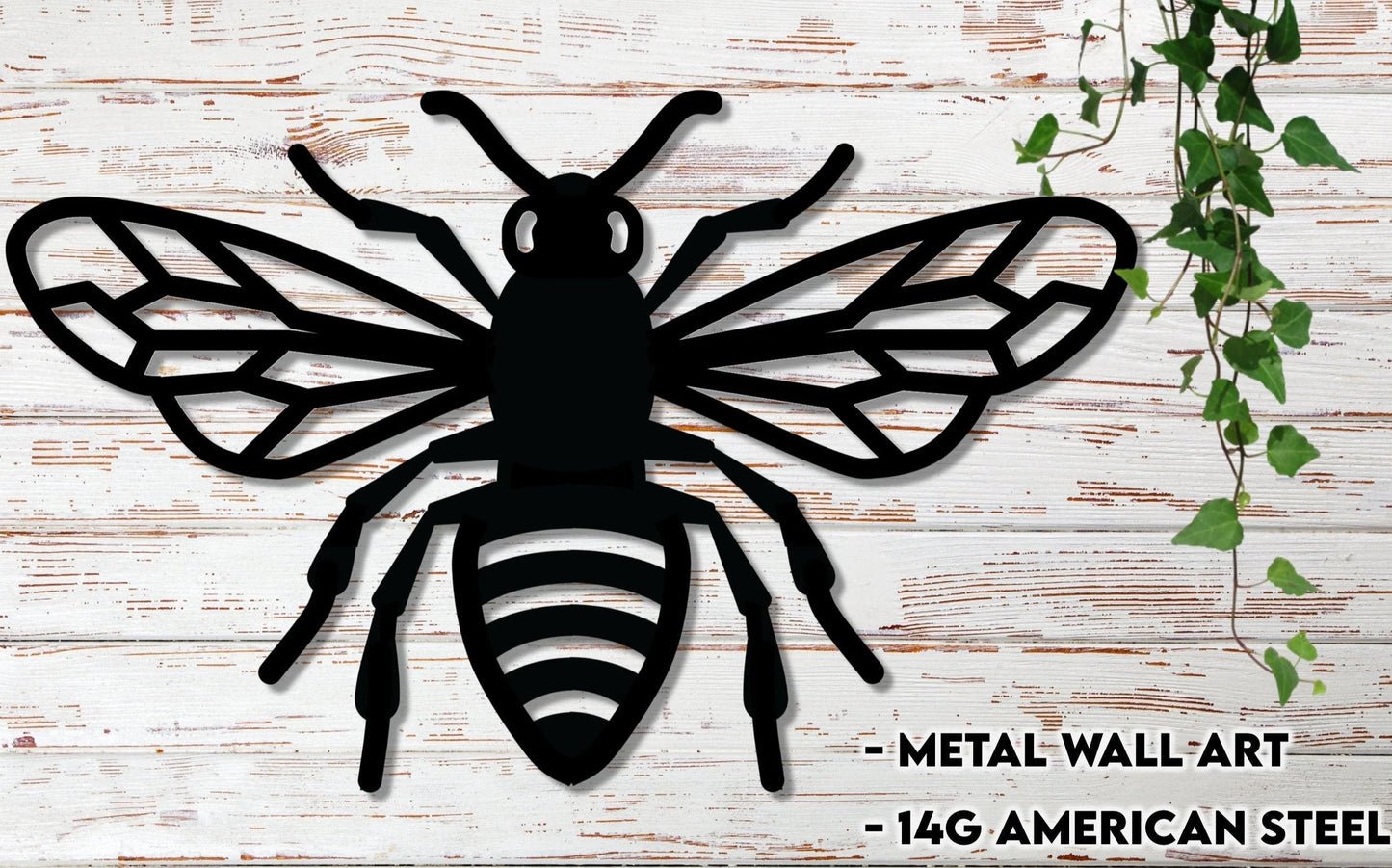 Metal Bee Indoor Outdoor Cut Metal Sign Wall Metal Art - 8 inches - metal sign